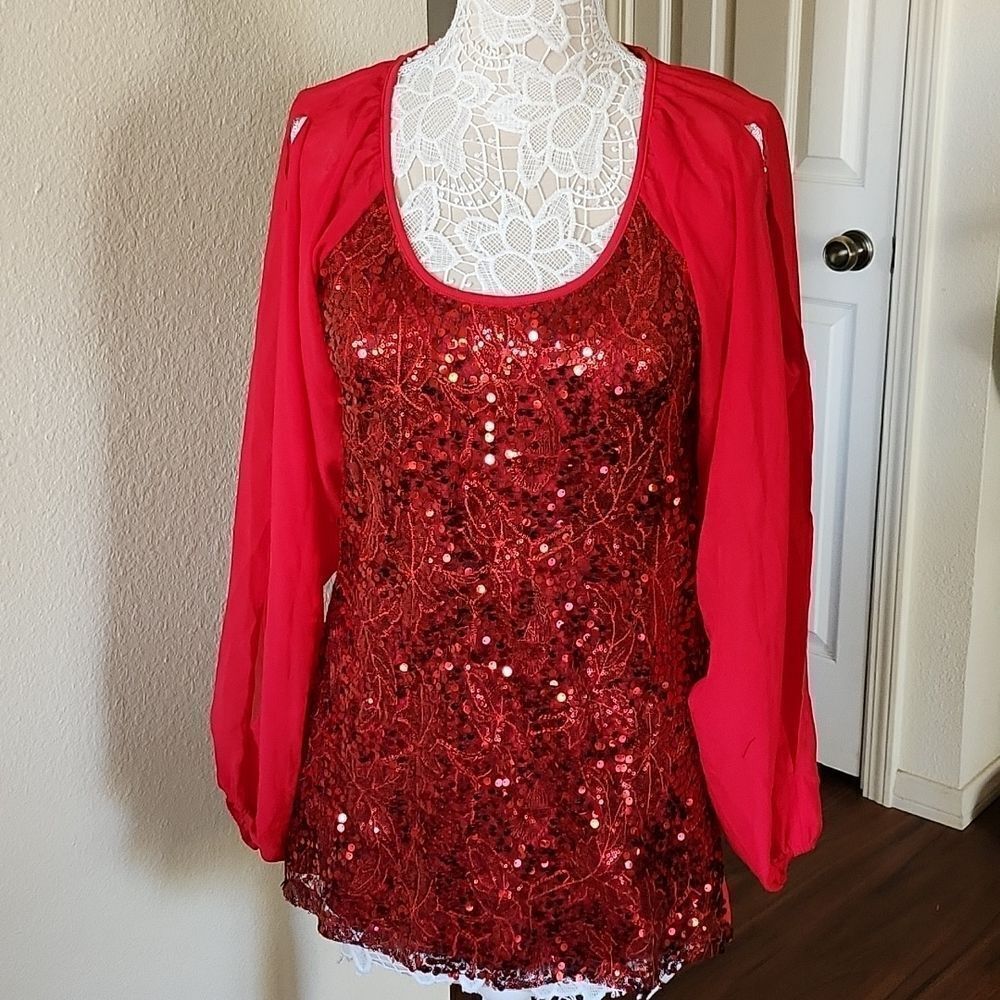 Badgley Mischka American Glamour Sequin Y2K 60's Go-go Mini Dress Size Small New
